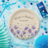 Lavendel Bloom Waterverf Wildflower Wedding Papieren Bordje (Feest)