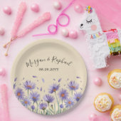 Lavendel Bloom Waterverf Wildflower Wedding Papieren Bordje (Feest)