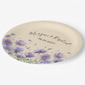 Lavendel Bloom Waterverf Wildflower Wedding Papieren Bordje (Gekanteld)