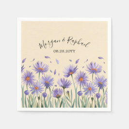 Lavendel Bloom Waterverf Wildflower Wedding Servet