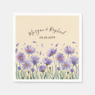 Lavendel Bloom Waterverf Wildflower Wedding Servet
