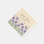 Lavendel Bloom Waterverf Wildflower Wedding Servet (Hoek)