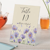 Lavendel Bloom Wildflower Trouwtafel Nummer Reclamebord Met Voetstuk (Insitu)