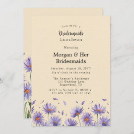 Lavendel Bloom Wildflowers Bruidsmeisjes Luncheon Kaart