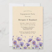 Lavendel Bloom Wildflowers Engagement Party Kaart (Voorkant)