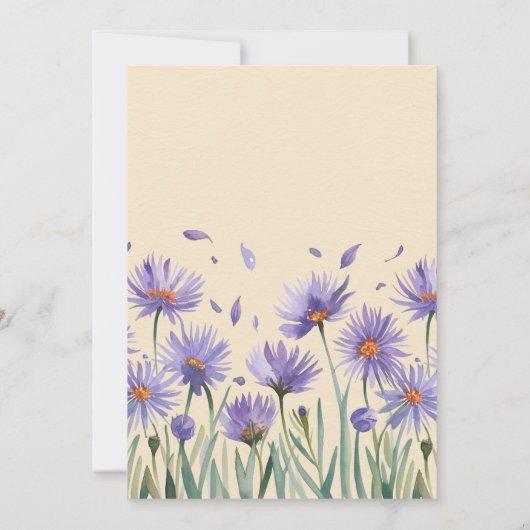 Lavendel Bloom Wildflowers Engagement Party Kaart (Achterkant)