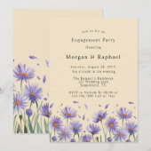 Lavendel Bloom Wildflowers Engagement Party Kaart (Voorkant / Achterkant)