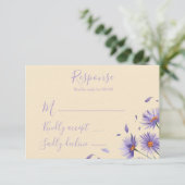 Lavendel Bloom Wildflowers Wedding RSVP Kaartje (Staand voorkant)