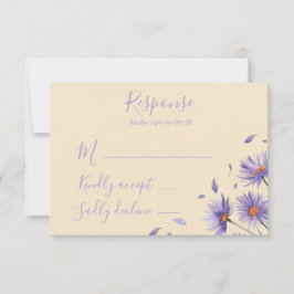 Lavendel Bloom Wildflowers Wedding RSVP Kaartje