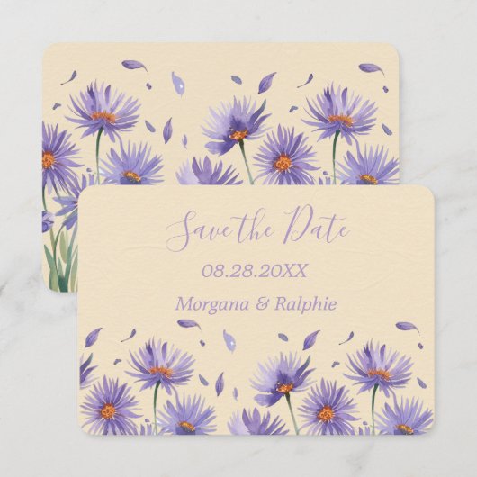 Lavendel Bloom Wildflowers Wedding Save The Date (Voorkant / Achterkant)