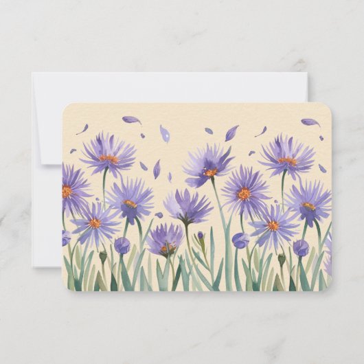 Lavendel Bloom Wildflowers Wedding Save The Date (Achterkant)