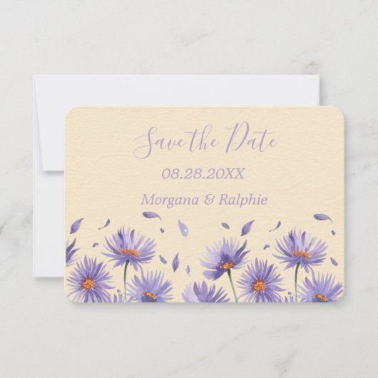 Lavendel Bloom Wildflowers Wedding Save The Date (Voorkant)