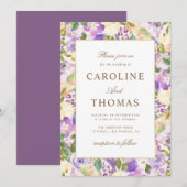 Lavendel blos bloemenbruiloft kaart (Voorkant / Achterkant)