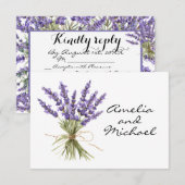 Lavendel Blossom Garden Song Aanvraag RSVP Kaartje (Voorkant / Achterkant)