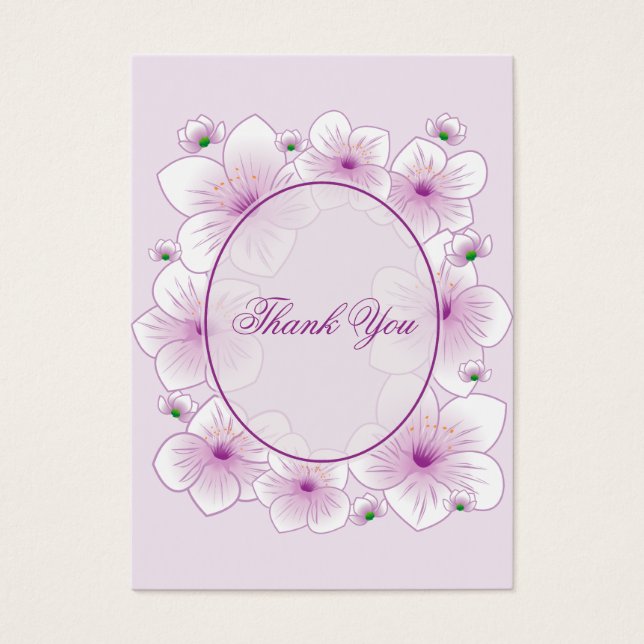 Lavendel Blossom Romantisch Dank u Minicard Visitekaartje (Voorkant)