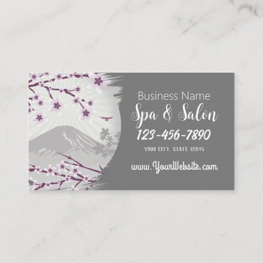 Lavendel Blossom Spa en Salon Visitekaartje (Achterkant)