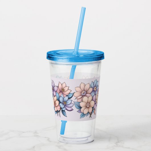 Lavendel Blozend Acryl Drinkbeker (Achterkant)