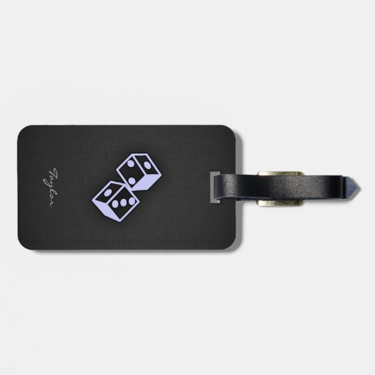 Lavendel Blue Casino Dice Bagagelabel (Achterkant horizontaal)