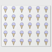 Lavendel Blue Ice Cream Cone Cadeaupapier (Vlak)