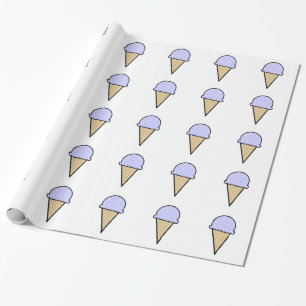 Lavendel Blue Ice Cream Cone Cadeaupapier