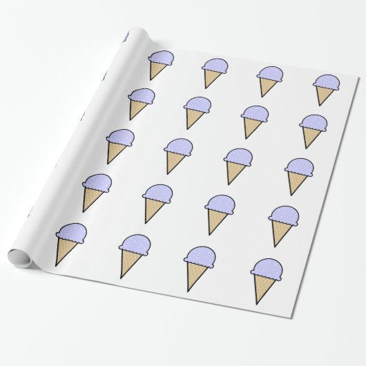 Lavendel Blue Ice Cream Cone Cadeaupapier (Uitgerold)