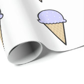 Lavendel Blue Ice Cream Cone Cadeaupapier (Rol Hoek)