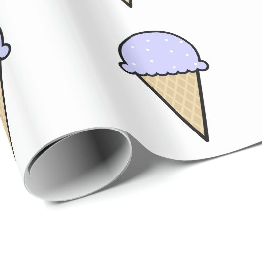 Lavendel Blue Ice Cream Cone Cadeaupapier (Rol Hoek)