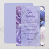 Lavendel Blue Spring Roos Verjaardag Kaart (Voorkant / Achterkant)