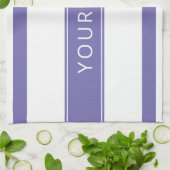 Lavendel Blue Stripes Jouw naam Keukenhanddoeken (Gevouwen)