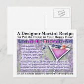 Lavendel Blue Watermelon Martini Recept Briefkaart (Voorkant / Achterkant)