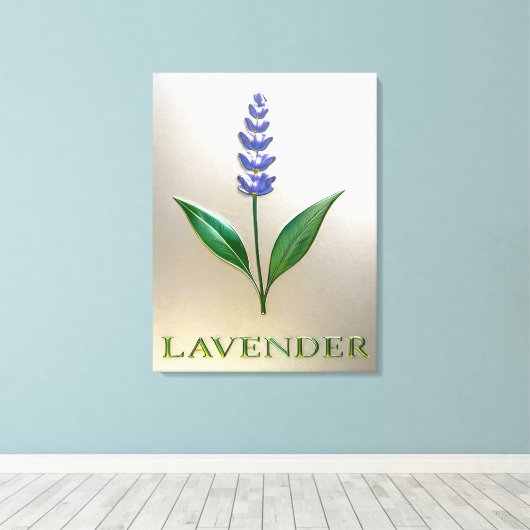 Lavendel Blume in glänzender Eleganz Canvas Afdruk (Insitu (Houten vloer))