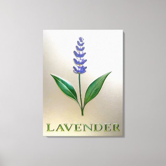 Lavendel Blume in glänzender Eleganz Canvas Afdruk (Voorkant)
