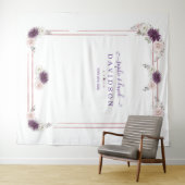 Lavendel Blush Bloemen Bruiloft Goud Foto Booth Wandkleed (In Situ (horizontaal))
