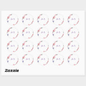 Lavendel & Blush Bloemen Bruiloft Initial Sticker (Vel)