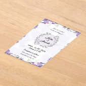 Lavendel & Blush Bloemen Huwelijksuitnodiging Acryl Uitnodigingen (Laagn)