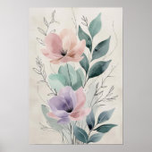 Lavendel & Blush Bloemenschildering II | Moderne B Poster (Voorkant)
