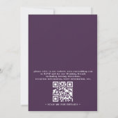 Lavendel Blush Elegante Moderne Chic QR Code Huwel Kaart (Achterkant)