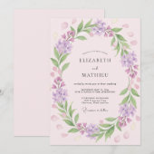 Lavendel Blush Loofwerk Eucalyptus Bruiloft Kaart (Voorkant / Achterkant)