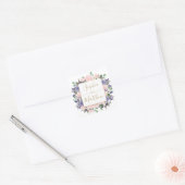 Lavendel Blush Paarse Bloemen Goud Bruiloft Favor Vierkante Sticker (Envelop)