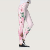 Lavendel Blush Roze Bloemen Leggings (Rechts)
