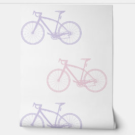Lavendel Blush Roze & Wit Schattige  Bicycle Behang