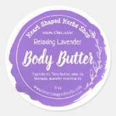  Lavendel Body Butter Label Handgemaakt (Voorkant)