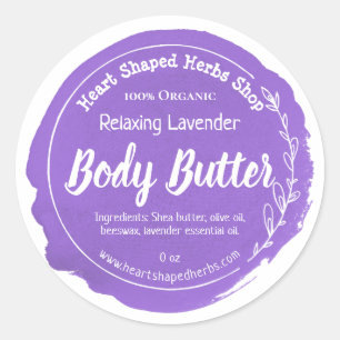  Lavendel Body Butter Label Handgemaakt
