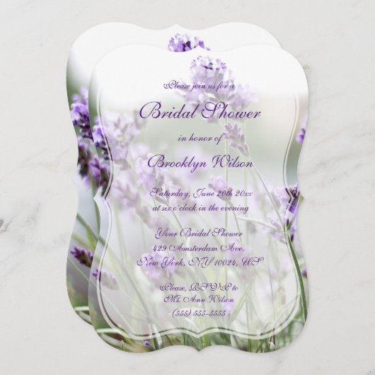 Lavendel Boheemse Bruiloft Uitnodigingen Bracket (Voorkant / Achterkant)