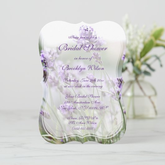 Lavendel Boheemse Bruiloft Uitnodigingen Bracket (Staand voorkant)