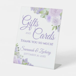 Lavendel Boho Bloemen Elegante Trouwgeschenken & K Reclamebord Met Voetstuk