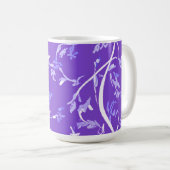 Lavendel Boho Chic Bladeren Koffiemok (Voorkant rechts)