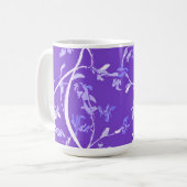 Lavendel Boho Chic Bladeren Koffiemok (Voorkant links)
