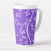 Lavendel Boho Chic Bladeren Latte Mok (Rechterhoek)