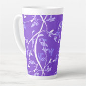 Lavendel Boho Chic Bladeren Latte Mok (Linkerhoek)